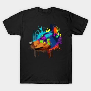 Doberman Dog Splash Art T-Shirt